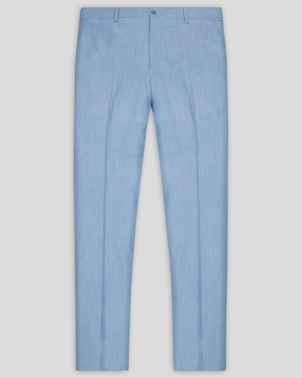 СИН КЛАСИЧЕСКИ ПАНТАЛОН МЕЛАНЖ СВОБОДЕН СИЛУЕТ /ЧАСТ ОТ КОСТЮМ/