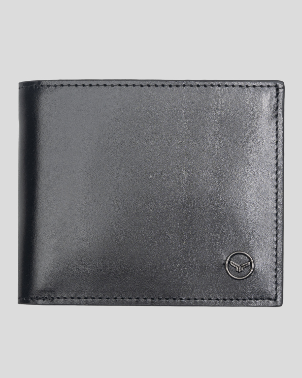 ЧЕРЕН ПОРТФЕЙЛ ОТ ГЛАДКА ЕСТЕСТВЕНА КОЖА С ЛОГО