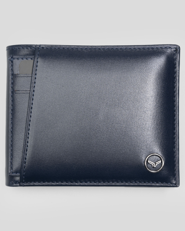 ТЪМНОСИН ПОРТФЕЙЛ С ВЪНШЕН ВИЗИТНИК ОТ ЕСТЕСТВЕНА КОЖА