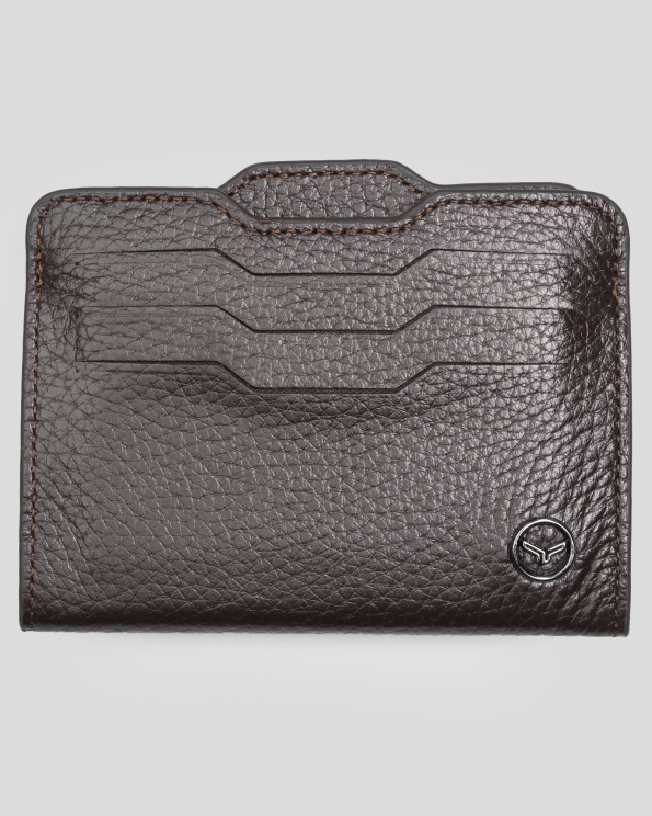 ТЪМНОКАФЯВ ВИЗИТНИК ОТ ЕСТЕСТВЕНА КОЖА ШАГРЕН