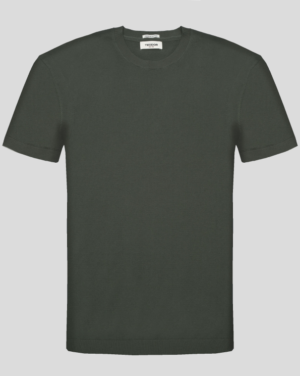 ЗЕЛЕНА ПЛЕТЕНА ТЕНИСКА ОТ 100% PREMIUM ПАМУК 