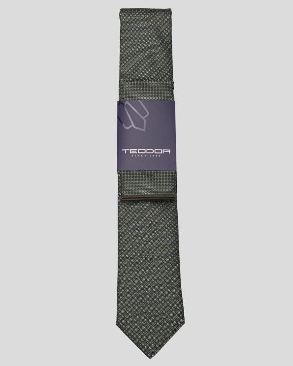 ЗЕЛЕН КОМПЛЕКТ ВРАТОВРЪЗКА И КЪРПА В СИТНА СТРУКТУРА