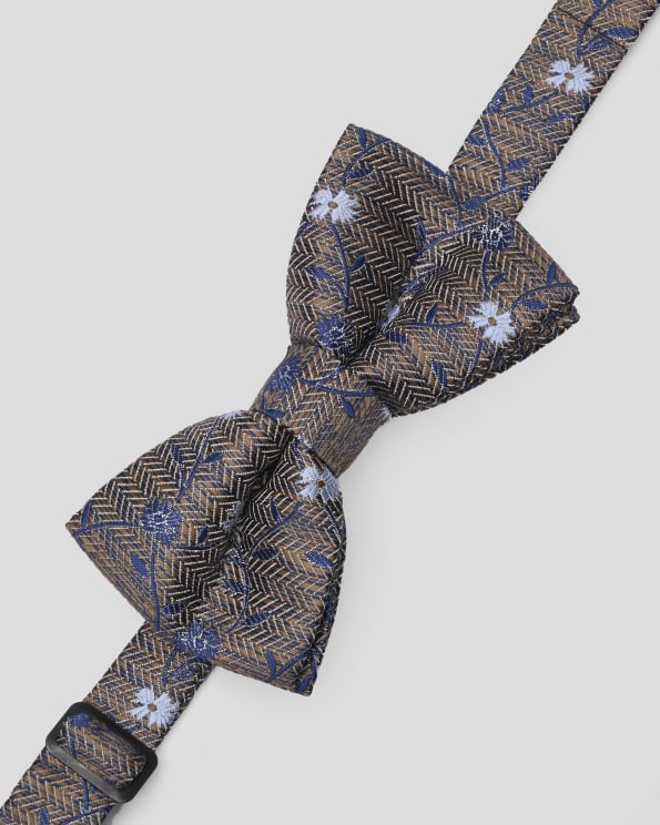 КАФЯВА ЖАКАРДОВА ПАПИЙОНКА С КОНТРАСТНИ ЦВЕТЯ