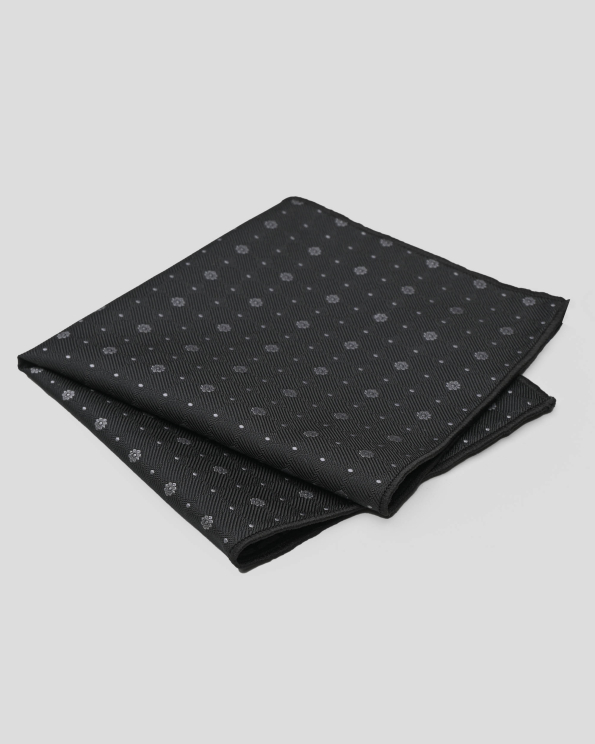 ЧЕРНА СТРУКТУРНА КЪРПИЧКА ЗА САКО С КОНТРАСТНИ ЦВЕТЯ