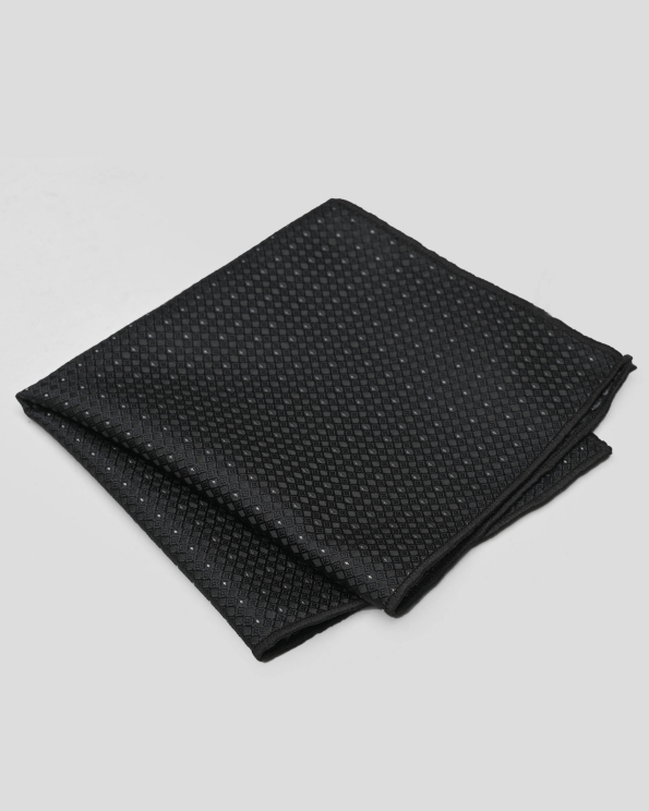 ЧЕРНА КЪРПИЧКА ЗА САКО ЖАКАРД С ФИГУРАЛЕН ДЕСЕН НА ТОЧКИ