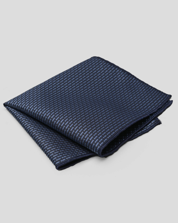 ТЪМНОСИНЯ СТРУКТУРНА КЪРПИЧКА ЗА САКО С КОНТРАСТЕН ДЕСЕН