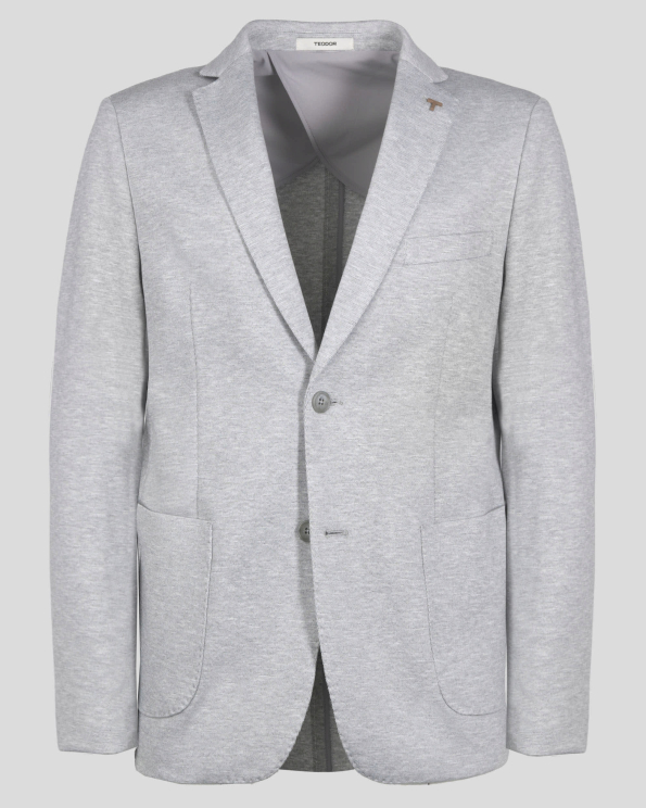 САКО ОТ ПАМУК С ЕЛАСТАН В СВЕТЛОСИВ МЕЛАНЖ ВТАЛЕН СИЛУЕТ