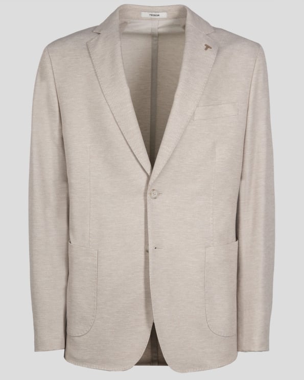 БЕЖОВО САКО МЕЛАНЖ В СИТНА СТРУКТУРА ВТАЛЕН СИЛУЕТ