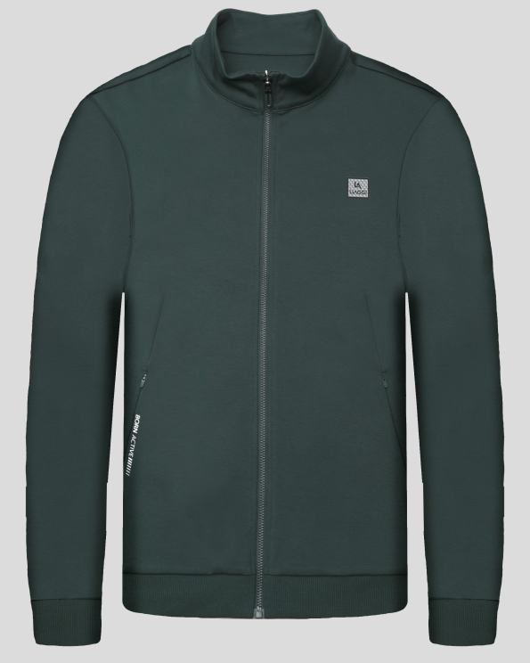 ЗЕЛЕН СУИТШЪРТ С ЯКА И ЛОГО ПРИНТ