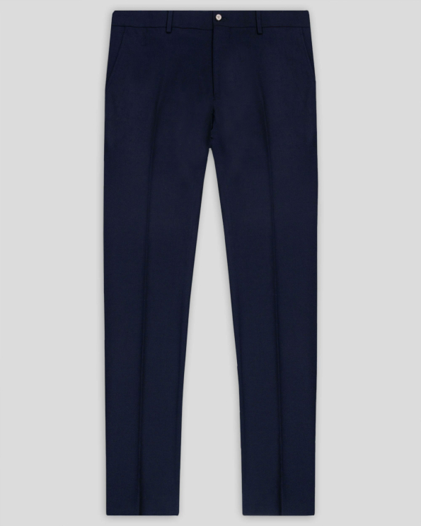 ТЪМНОСИН КЛАСИЧЕСКИ ПАНТАЛОН ОТ ФИНА ВЪЛНА С ЕЛАСТАН /ЧАСТ ОТ КОСТЮМ/