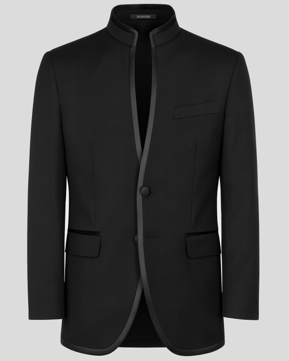 ЧЕРНО ЦЕРЕМОНИАЛНО САКО СЪС САТЕНИРАНИ ДЕТАЙЛИ /ЧАСТ ОТ КОСТЮМ/