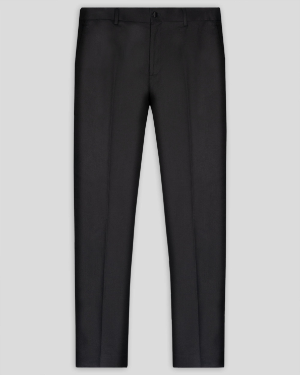 ЧЕРЕН КЛАСИЧЕСКИ ПАНТАЛОН ОТ ФИНА ВЪЛНА С ЕЛАСТАН /ЧАСТ ОТ КОСТЮМ/