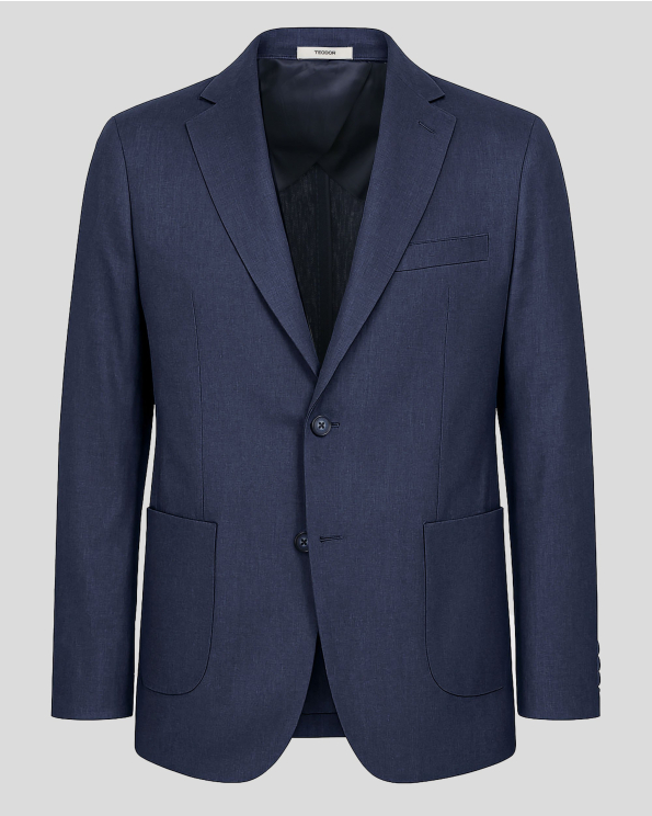 ОЛЕКОТЕНО САКО ОТ 100% ЛЕН В ДЕНИМ СИН ЦВЯТ /ЧАСТ ОТ КОСТЮМ/