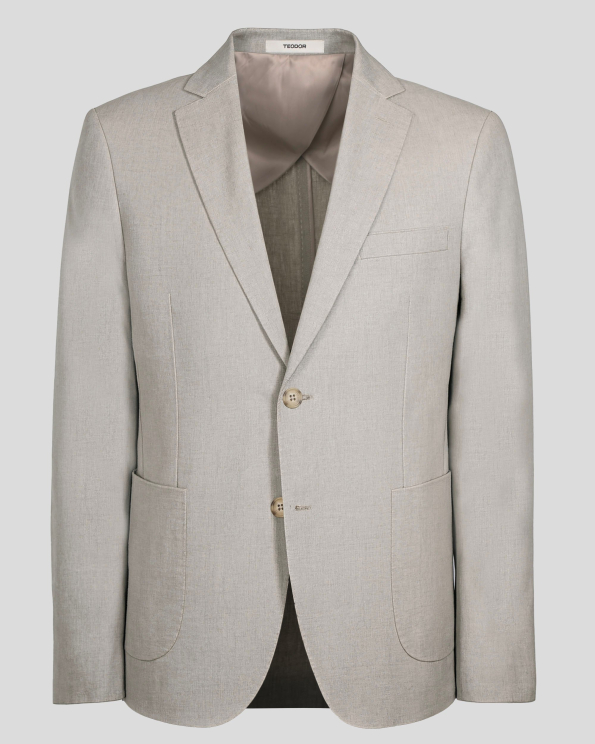 ЛЕНЕНО САКО СВОБОДЕН СИЛУЕТ В КАМЕНЕН ЦВЯТ /ЧАСТ ОТ КОСТЮМ/