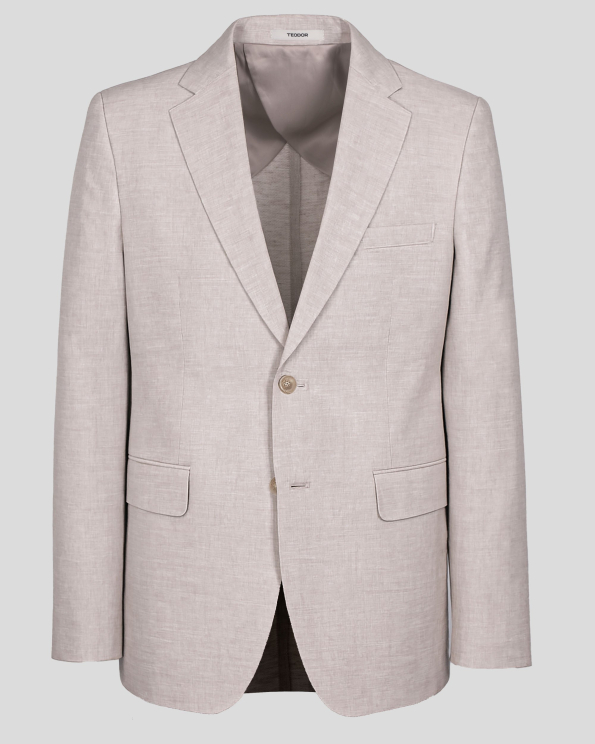 БЕЖОВО САКО ОТ 100% ЛЕН С ПОЛУХАСТАР COMFORT FIT  /ЧАСТ ОТ КОСТЮМ/