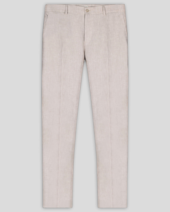 БЕЖОВ ОЛЕКОТЕН ПАНТАЛОН С ИТАЛИАНСКИ ДЖОБОВЕ /ЧАСТ ОТ КОСТЮМ/