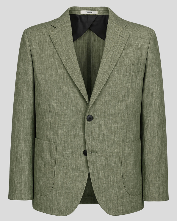 ОЛЕКОТЕНО ЗЕЛЕНО САКО МЕЛАНЖ ОТ 100% ЛЕН /ЧАСТ ОТ КОСТЮМ/
