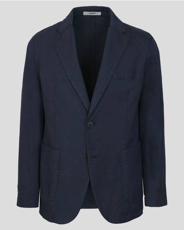 ТЪМНОСИНЬО САКО С ЕСТЕСТВЕНО ИЗНОСЕН ЕФЕКТ