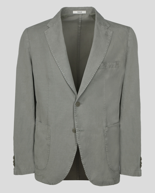 САКО ОТ ТЕНСЕЛ И ЛЕН С ЕСТЕСТВЕНО ИЗНОСЕН ЕФЕКТ В ЗЕЛЕН ЦВЯТ