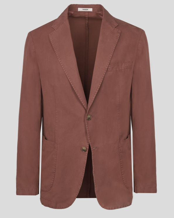 САКО ОТ ТЕНСЕЛ И ЛЕН СВОБОДЕН СИЛУЕТ В ЦВЯТ КЕРЕМИДА