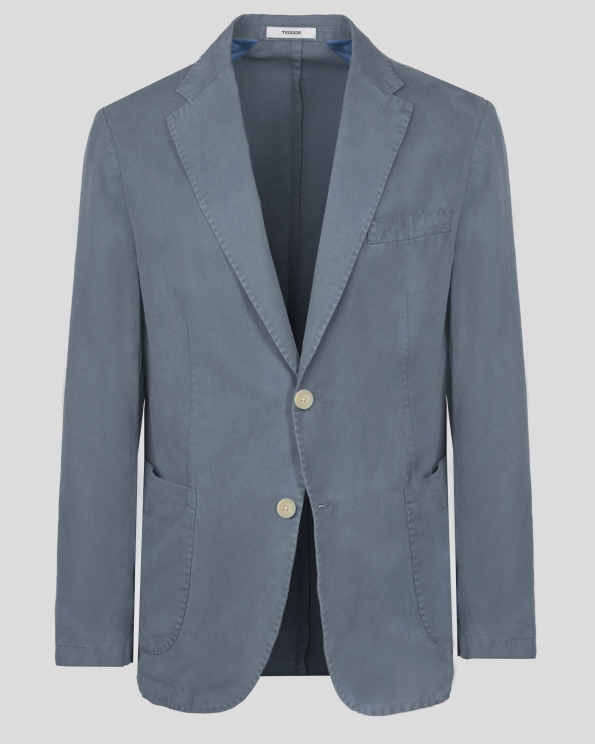 СВЕТЛОСИНЬО САКО С ИЗНОСЕН ЕФЕКТ СВОБОДЕН СИЛУЕТ