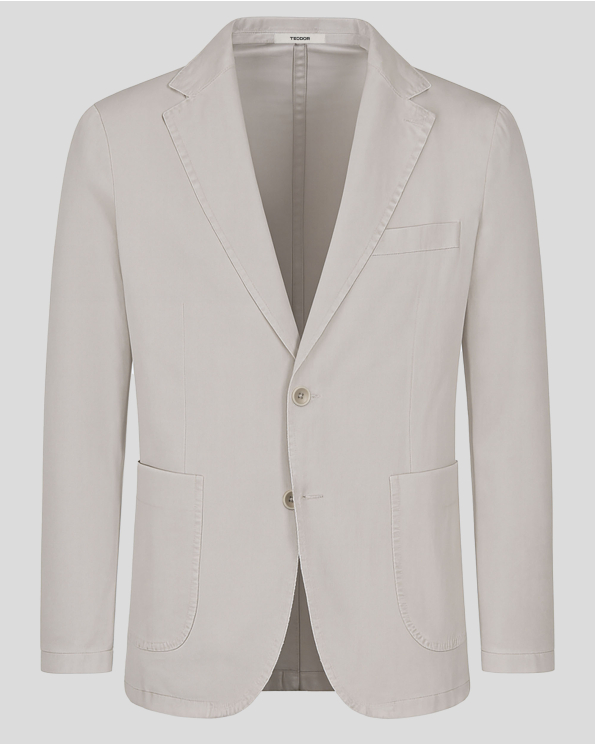 БЕЖОВО САКО БЕЗ ХАСТАР ОТ ПАМУК С ЕЛАСТАН СВОБОДЕН СИЛУЕТ