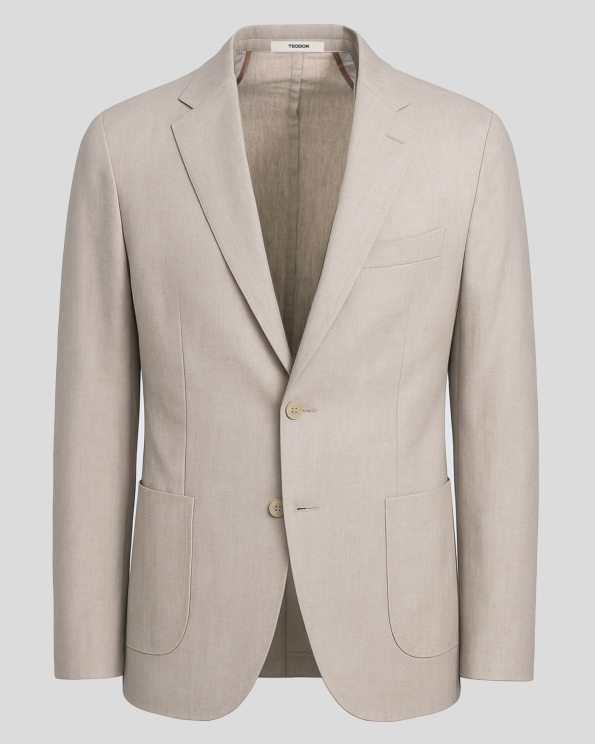 САКО ОТ ПАМУК И ЛЕН С ПРЕДНИ ДЖОБОВЕ В БЕЖОВ МЕЛАНЖ /ЧАСТ ОТ КОСТЮМ/