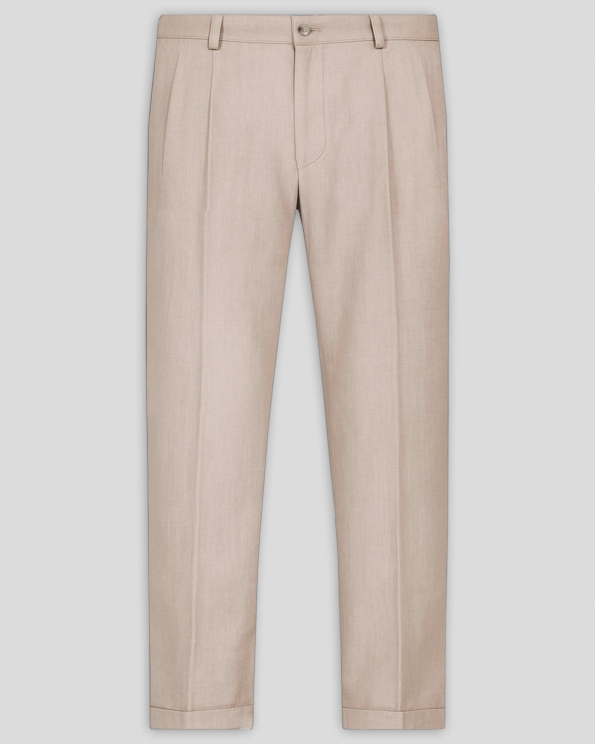 ЛЕНЕН ПАНТАЛОН COMFORT FIT  В БЕЖОВ МЕЛАНЖ /ЧАСТ ОТ КОСТЮМ/