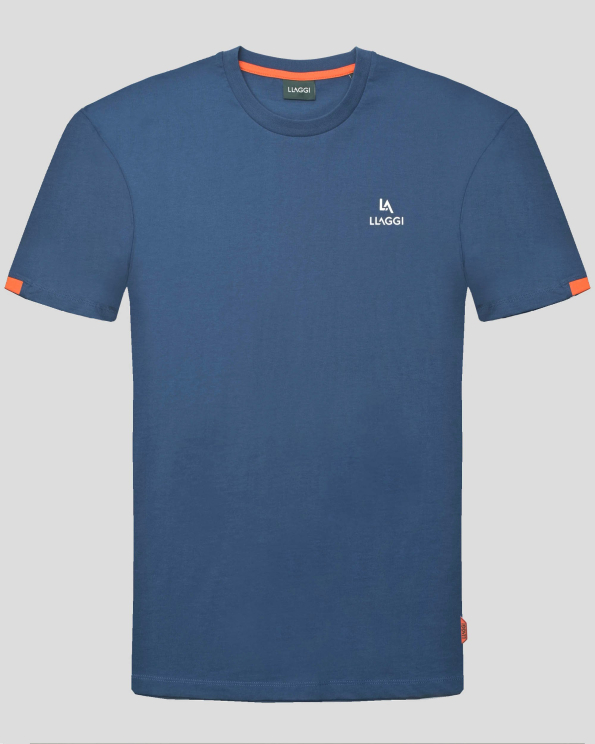 ТЕНИСКА ОТ 100% ПАМУК С РЕФЛЕКТЕН ПРИНТ В ДЕНИМ СИН ЦВЯТ