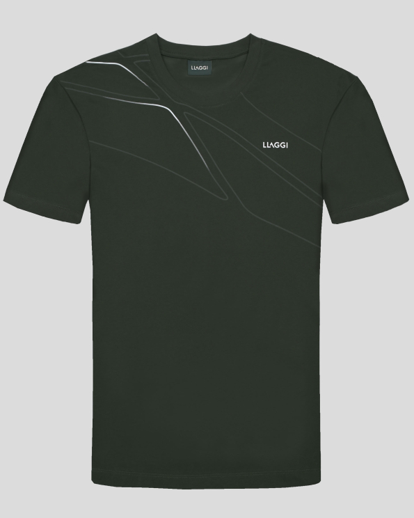 ТЪМНОЗЕЛЕНА ПАМУЧНА ТЕНИСКА С ЛОГО ПРИНТ