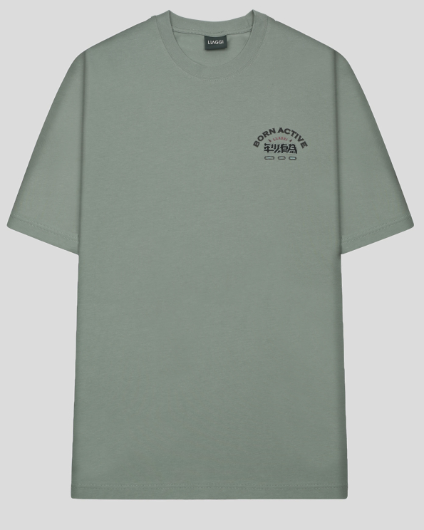 ЗЕЛЕНА ОВЪРСАЙЗ ТЕНИСКА С КОНТРАСТЕН ЛОГО ПРИНТ