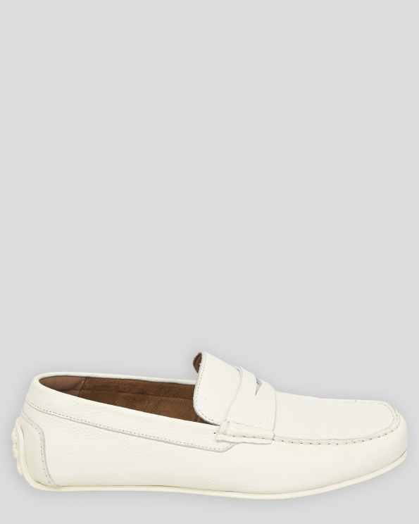 БЕЛИ МОКАСИНИ ОТ ЕСТЕСТВЕНА КОЖА ШАГРЕН