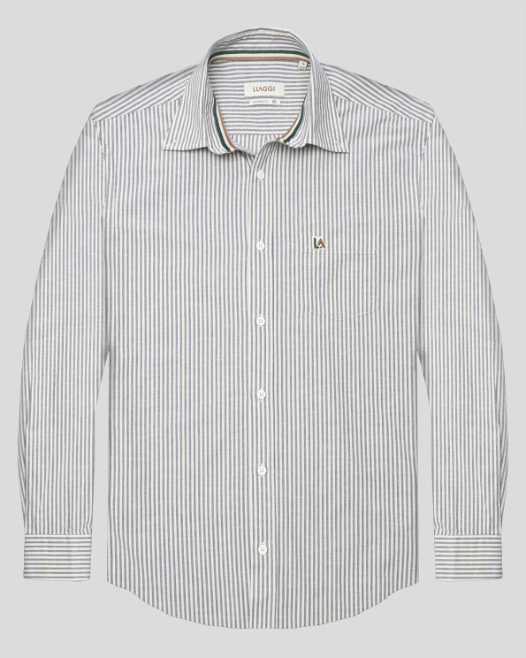 РАИРАНА РИЗА В ТЪМНОСИНЬО И БЯЛО С БРОДЕРИЯ ЛОГО