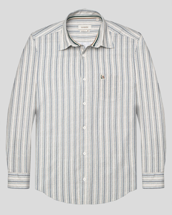 МНОГОЦВЕТНА РИЗА В СИТНО РАЙЕ С БРОДЕРИЯ ЛОГО MODERN FIT