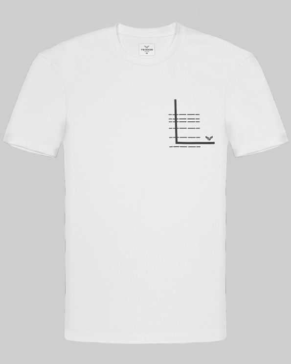 БЯЛА ТЕНИСКА ОТ ЕЛАСТИЧНО ТРИКО С КОНТРАСТЕН РЕЛЕФЕН ПРИНТ