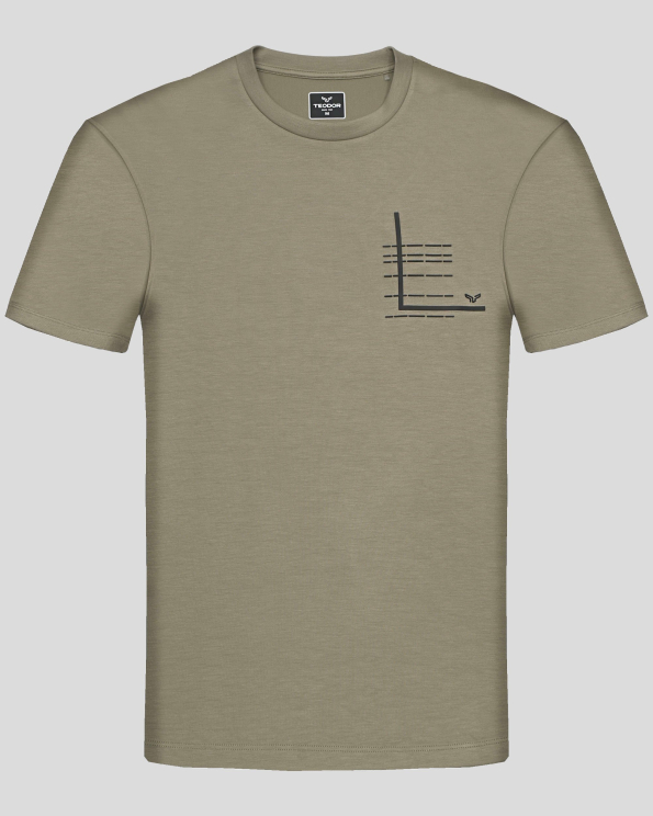 ЗЕЛЕНА ТЕНИСКА ОТ ВИСКОЗА И ЕЛАСТАН С РЕЛЕФЕН ПРИНТ