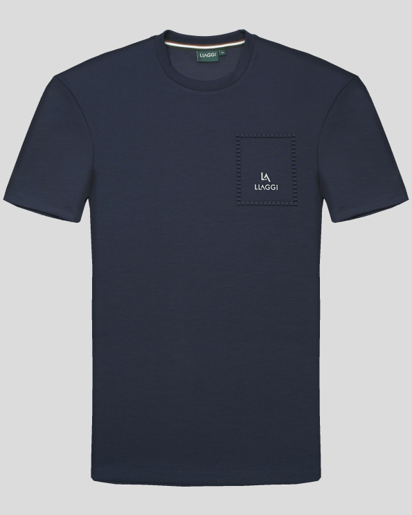 ТЪМНОСИНЯ ТЕНИСКА ОТ ВИСКОЗА С ЕЛАСТАН