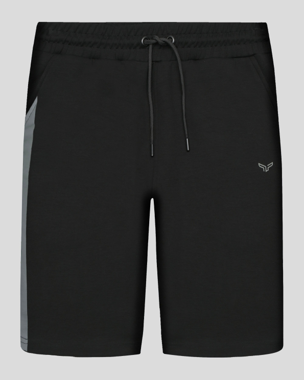 ЧЕРНИ БЕРМУДИ ОТ ВИСКОЗА И ЕЛАСТАН СЪС ЗАДЕН ДЖОБ