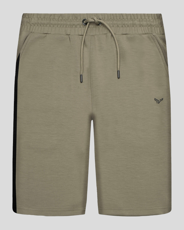 ЗЕЛЕНИ БЕРМУДИ С ГУМИРАНО ЛОГО И КОНТРАСТНА ЛЕНТА