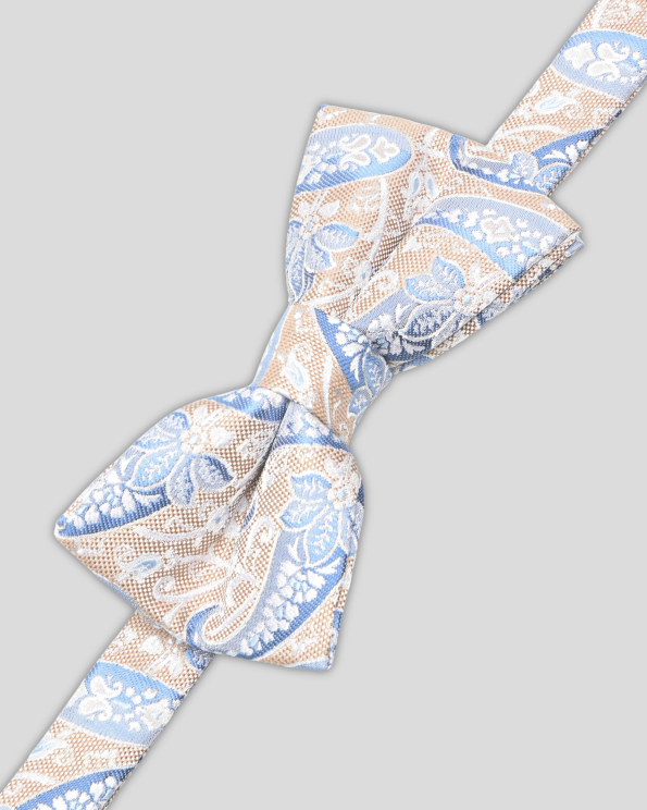 БЕЖОВА ПАПИЙОНКА С ФЛОРАЛЕН ДЕСЕН В СВЕТЛОСИНЬО