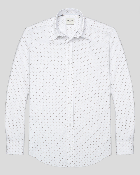 БЯЛА РИЗА С ФЛОРАЛЕН ДЕСЕН  ВТАЛЕН СИЛУЕТ