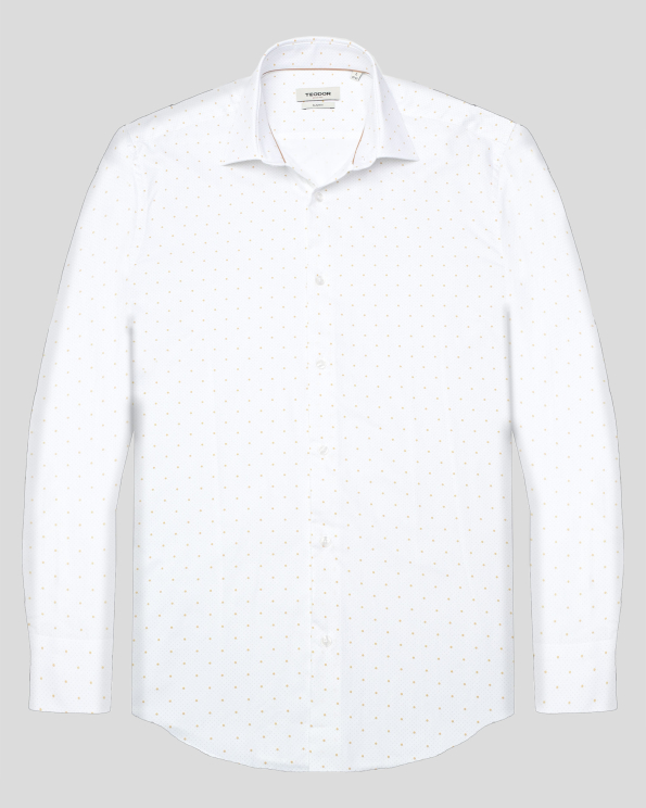 БЯЛА РИЗА ОТ 100% ПАМУК В СИТЕН ФЛОРАЛЕН ДЕСЕН 