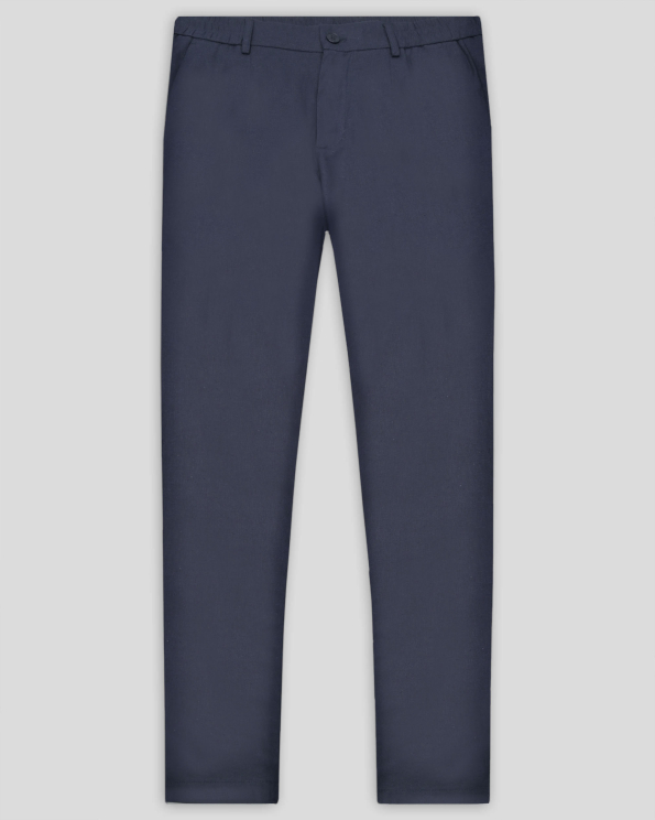 ТЪМНОСИН ЧИНО ПАНТАЛОН  ОТ ЛЕН И ПАМУК COMFORT FIT