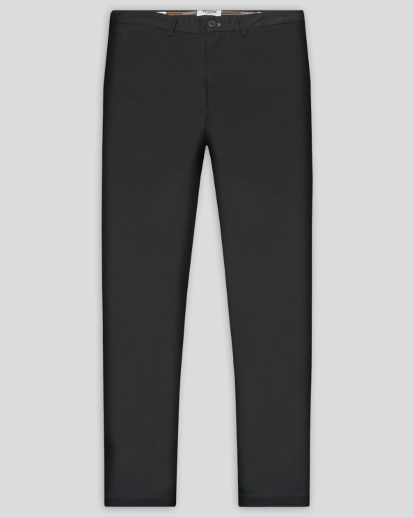 ЧЕРЕН ПАНТАЛОН ОТ ПАМУЧЕН ГАБАРДИН С КОЖЕНА ЛОГО ЕМБЛЕМА