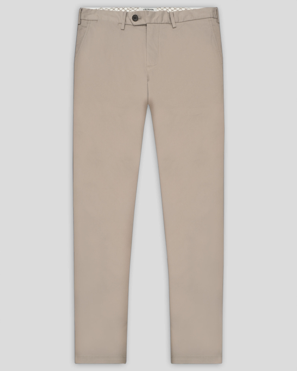 БЕЖОВ ПАНТАЛОН ОТ ПАМУЧЕН ГАБАРДИН С ИТАЛИАНСКИ ДЖОБОВЕ