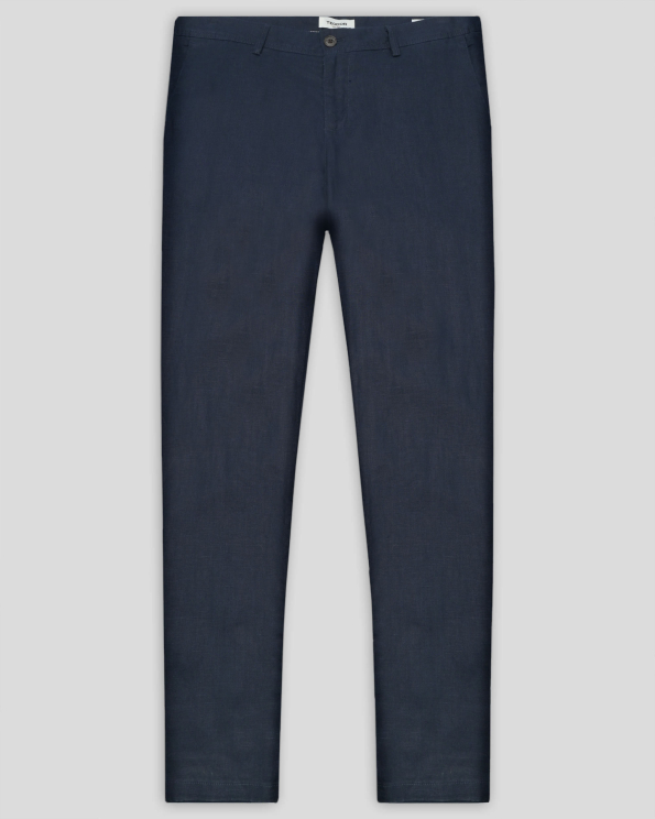 ТЪМНОСИН ЧИНО ПАНТАЛОН ОТ ЛЕН ВТАЛЕН СИЛУЕТ