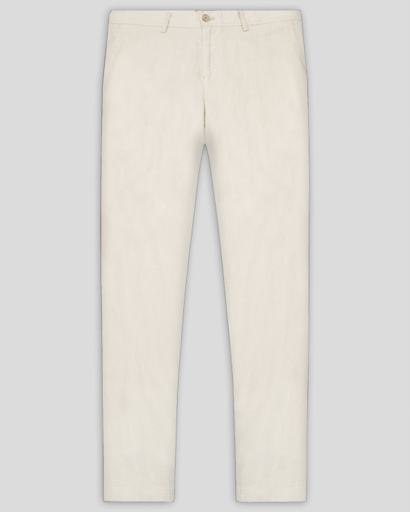 БЕЖОВ ПАНТАЛОН ОТ 100% ЛЕН С ИТАЛИАНСКИ ДЖОБОВЕ ВТАЛЕН СИЛУЕТ