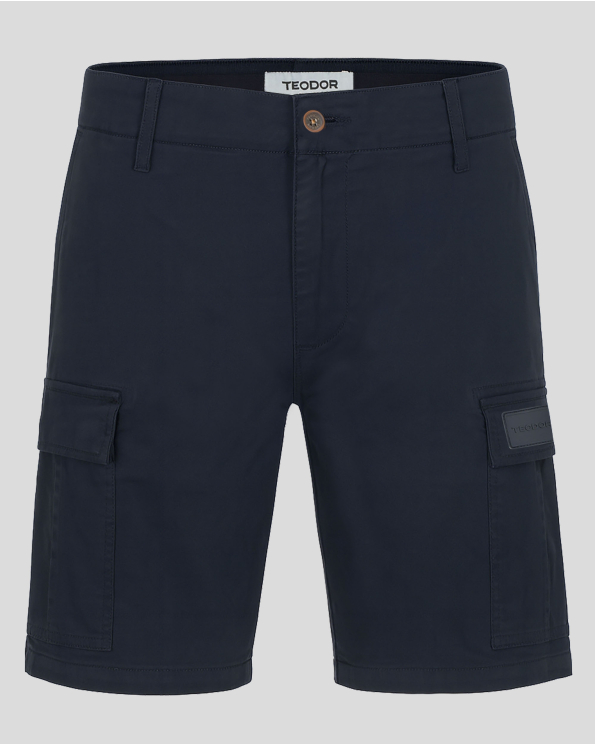 ТЪМНОСИНИ БЕРМУДИ ТИП КАРГО ОТ ПАМУЧЕН ГАБАРДИН