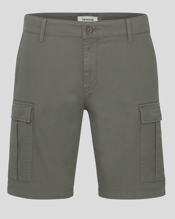 БЕРМУДИ ТИП КАРГО С ГУМИРАНА ЛОГО ЕМБЛЕМА В ЦВЯТ КАКИ