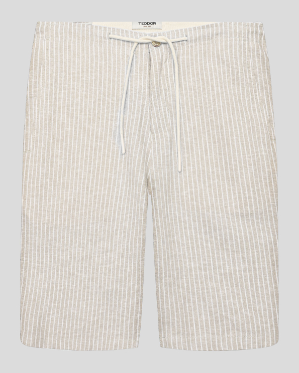 БЕЖОВИ БЕРМУДИ С КОНТРАСТНО РАЙЕ И ИТАЛИАНСКИ ДЖОБОВЕ